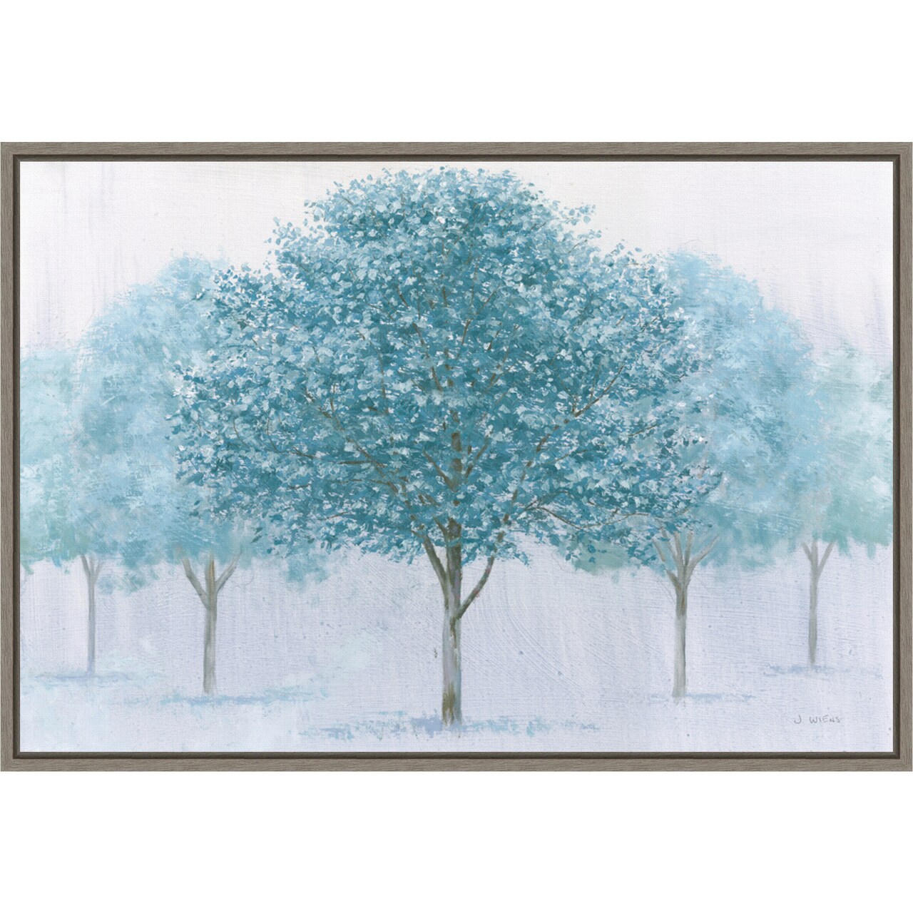 Peaceful Grove by James Wiens 23-in. W x 16-in. H. Canvas Wall Art Print Framed in Grey
